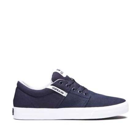 Supra Stacks II Vulc Mens Low Tops Shoes Navy UK 38ILY